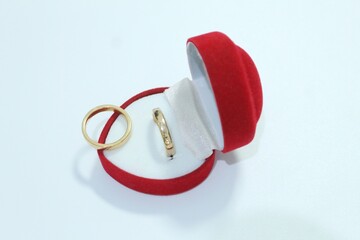 Beautiful gold jewelry. Gold jewelry on a white background.