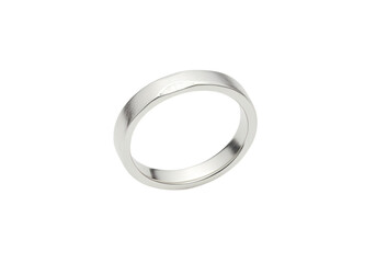 Simple Silver Band Minimalist Wedding Ring Design isolated on transparent background