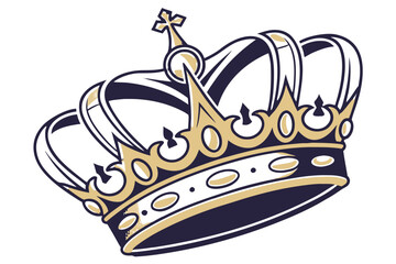 Fototapeta premium Royal crown with gold and navy blue color