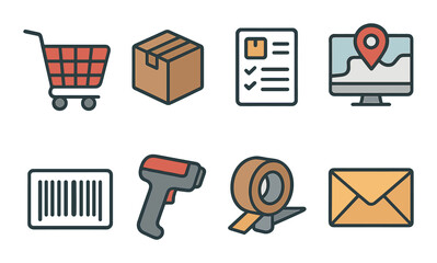 Beauty accessories linear icons set. featuring mirror, perfume, brush, powder box, jewelry, fan, gloves, candy dish