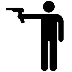 silhouette of a man with a gun