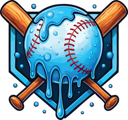 Ice Cream Drip Baseball Vector