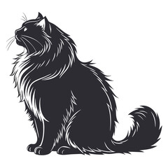 Cat Scratching Post Silhouette Vector