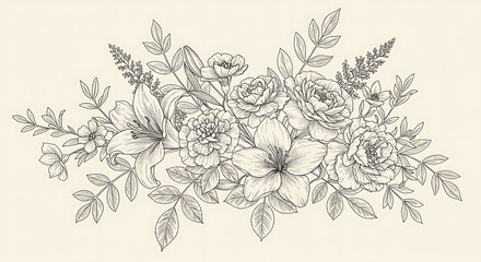 hand drawn flowers