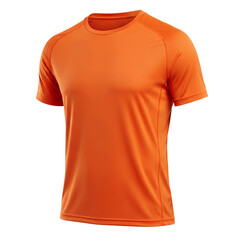 Orange Short Sleeve Athletic TShirt Mockup Isolated on Black Background for Sports Apparel Design