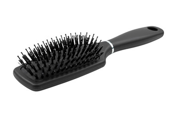 Black Paddle Hair Brush Simple Grooming Essential isolated on transparent background