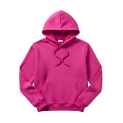 Pink Hoodie Sweatshirt Mockup Isolated on White Background Apparel Fashion Casual Style