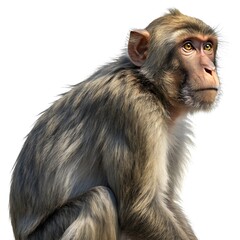 Naklejka premium Close up portrait of a barbary macaque monkey looking to the side