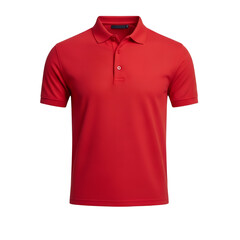 Red Polo Shirt Isolated on White Background  Sportswear Casual Wear Business Apparel Mockup