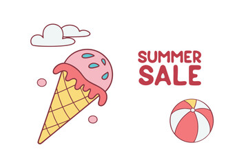 Creative Ice Cream Sale Flyer With Refreshing Summer Design