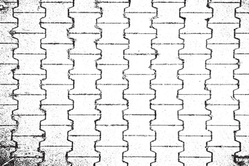 Naklejka premium Grunge Texture of Interlocking Brick Pavement