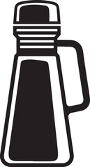 Clean vector silhouette of a classic thermos flask perfect for beverage or travel designs