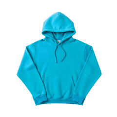 Turquoise Blue Hoodie Mockup Isolated on White Background Apparel Clothing Fashion Concept