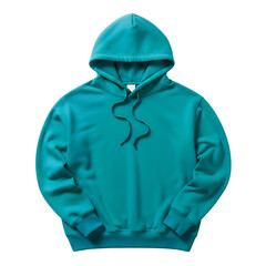 Turquoise Blue Hoodie Sweatshirt Mockup Isolated on White Background Apparel Fashion Template