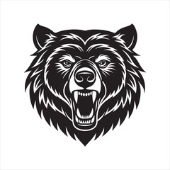 bear vector silhouette sketch art logo design collections.