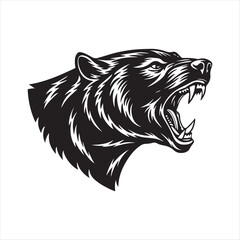 bear vector silhouette sketch art logo design collections.