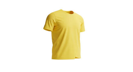 Yellow TShirt Mockup Isolated on White Background Apparel Clothing Fashion Wearable Item