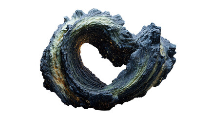Unique organic wave form detailed texture fractal on transparent background