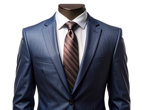 Firefly_Background- transparent white. Photo of a suit and tie with no head, without a face.