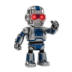 Glossy 3D Toy Robot with LED Eyes
