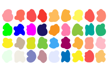 Set of colorful abstract blobs isolated on white background