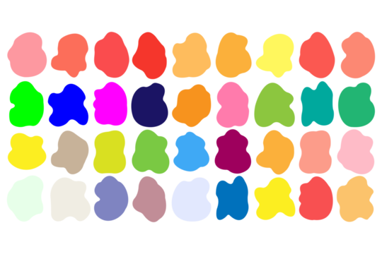 Set of colorful abstract blobs isolated on white background