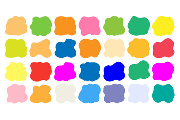Set of colorful abstract blobs isolated on white background