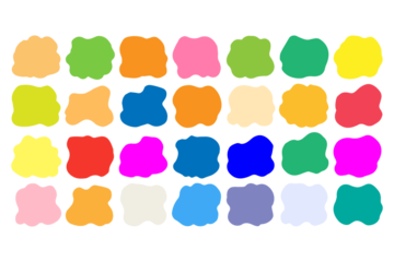 Set of colorful abstract blobs isolated on white background