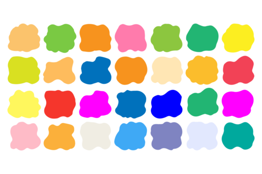 Set of colorful abstract blobs isolated on white background