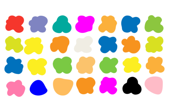 Set of colorful abstract blobs isolated on white background