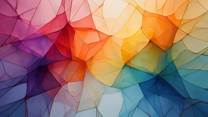 Abstract colorful mosaic background with stained glass effect and geometric shapes art