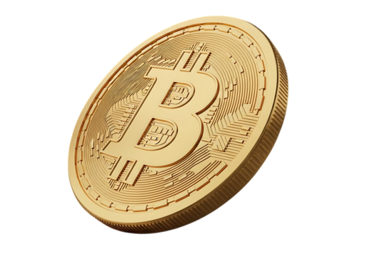 Bitcoin cryptocurrency coin golden illustration on black background financial technology asset