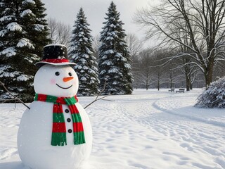 snowman on the snow