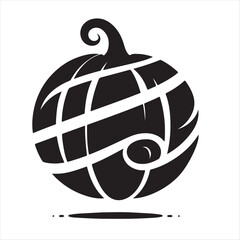 pumpkin with lantern vector silhouette sketch art design idea illustration