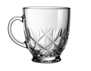 Firefly_glass cup, transparent background, PNG file with white background and the cutout of t