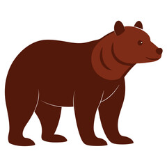 Simple brown bear illustration with flat color segments animal mammal