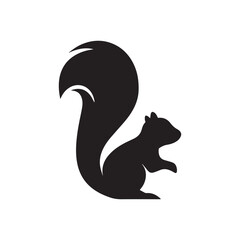 simple flat squirrel icon silhouette vector