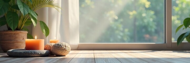 Serene studio shot of a peaceful meditation scene; calming colors, soft light, and objects promoting tranquility and mindfulness , crystals, stress relief, concentration