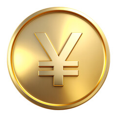 Obraz premium Golden Yen: A radiant golden yen coin, a symbol of wealth and financial prosperity, gleaming with a polished finish.