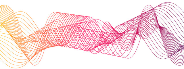 Abstract wave background with smooth, flowing, multicolored gradient lines. Futuristic energy sound waves technology curve flow wave. Curvs depth and motion technology themes