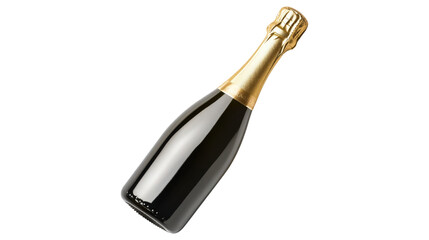 Dark Champagne Bottle isolated on a Transparent or white Background