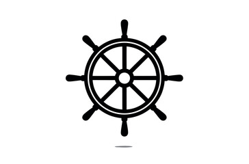 Simple Black Steering Wheel Icon Against a Light Gray Background