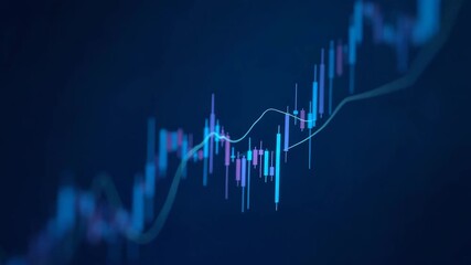 Stock market candle stick graph showing investment trading data bullish points trend blue background vector concept as Stock market candle stick graph showing investment trading data bullish points an - Powered by Adobe