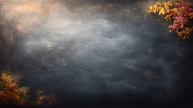 A concept mockup of a chalk board with an empty spac for copying autumn schoolbackground