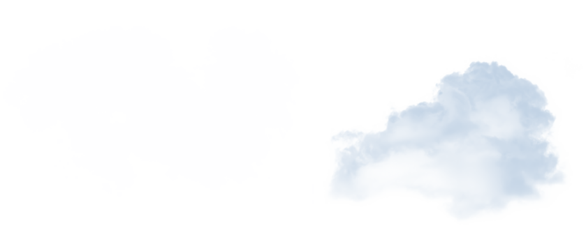 Two Cumulus Cloudscape Wonders Cloud Illustrations on Black Atmospheric Sky Texture Elements on transparent background