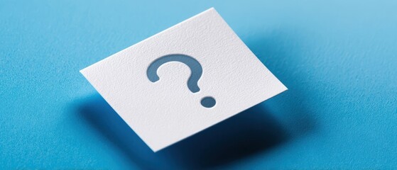 The Question Mark Cutout on a Floating White Card Over a Blue Background