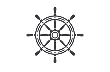 Simple Black Steering Wheel Icon Against a Light Gray Background