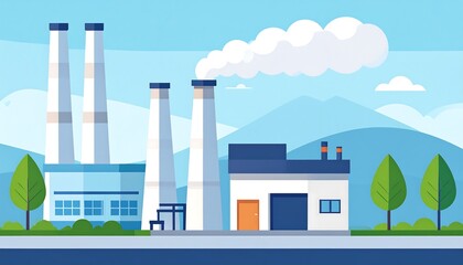 Factory landscape illustration