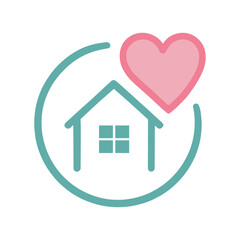 Heart Home Care Logo Design Medical House Symbol for Healthcare and Senior Care Branding
