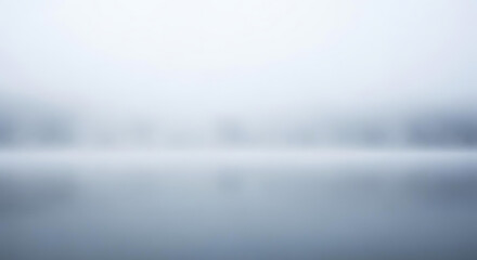 A blurry and indistinct view of a lake or body of water obscured by heavy fog and mist in the distance ai generated